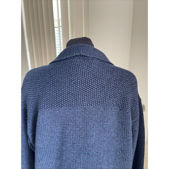 Liz Claiborne XL Silk & Angora Sweater Cardigan Full Zip Front Pockets Blue - Picture 3 of 9